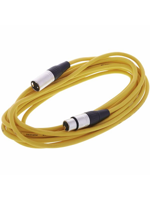 the sssnake XLR 3 pin Male - XLR 3 pin female cable Yellow 6 M